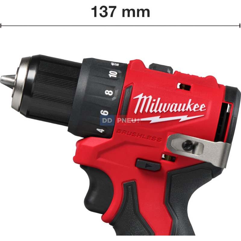 Aku kompaktný bezuhlíkový skrutkovač MILWAUKEE M12 BLDDRC-0 – bez batérie