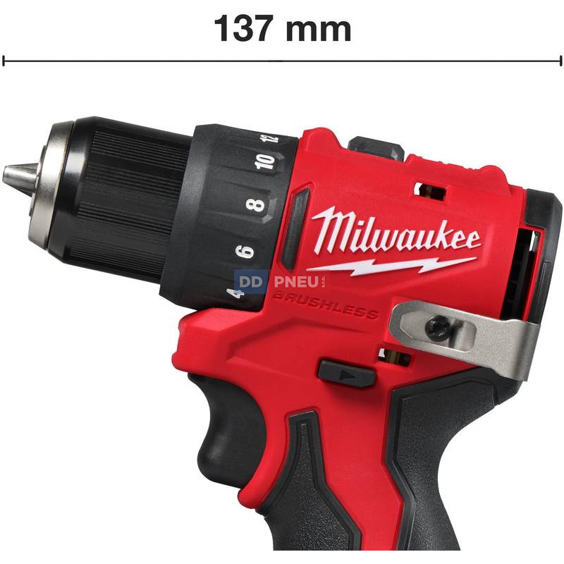 Aku kompaktný bezuhlíkový skrutkovač MILWAUKEE M12 BLDDRC-402C