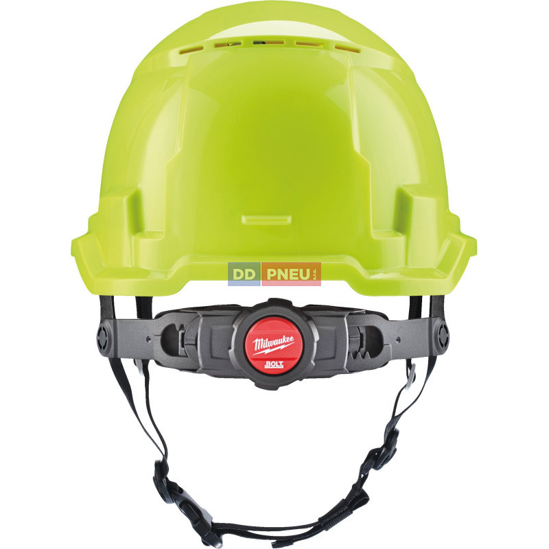 Prilba Milwaukee BOLT™100 – odvetrávaná, s podbradným pásikom, žltá s vysokou viditeľnosťou