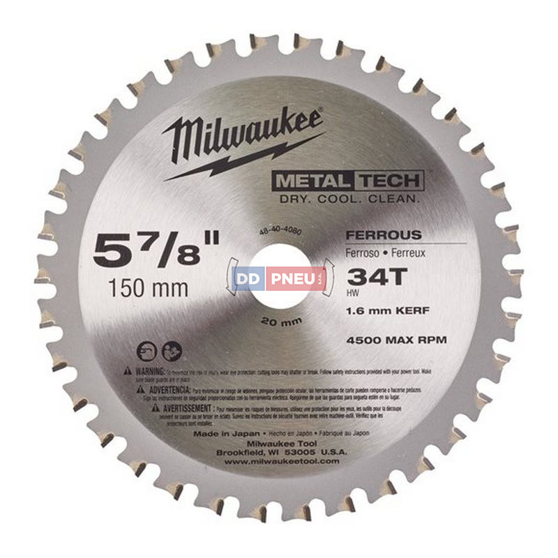 Pílový kotúč MILWAUKEE na kov 150x20x34
