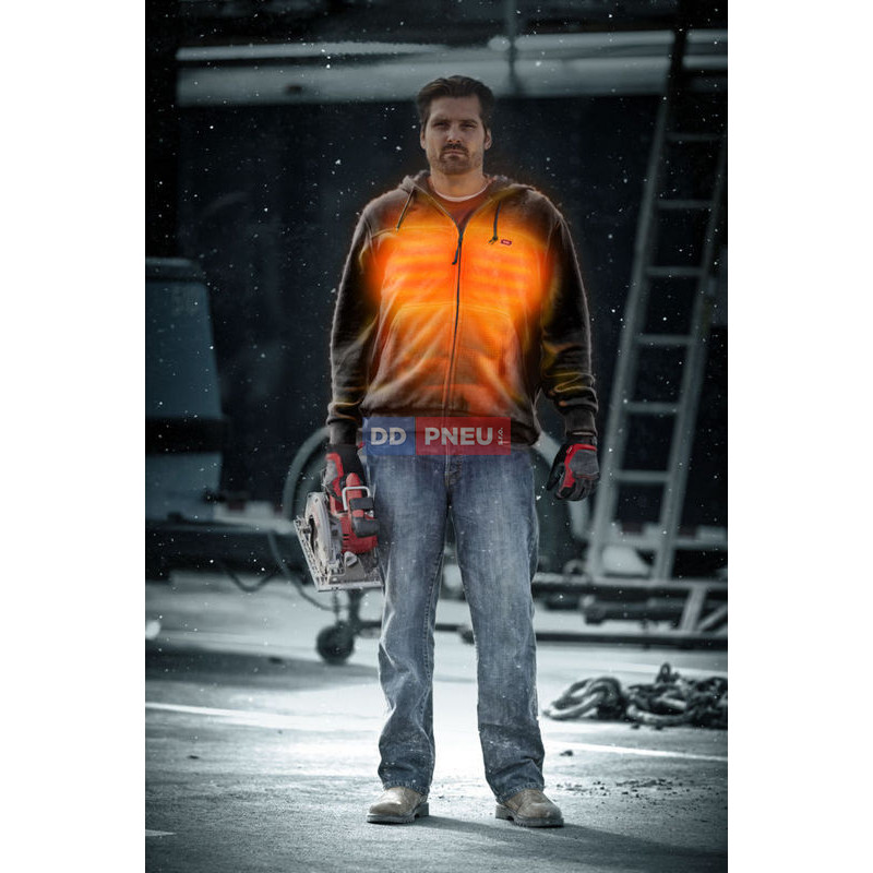 Vyhrievaná čierna mikina s kapucňou MILWAUKEE HHBL4-0 – bez batérie