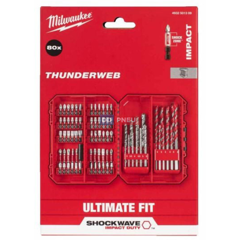 Súprava vrtákov a bitov Milwaukee Shockwave Impact Duty – 80 ks