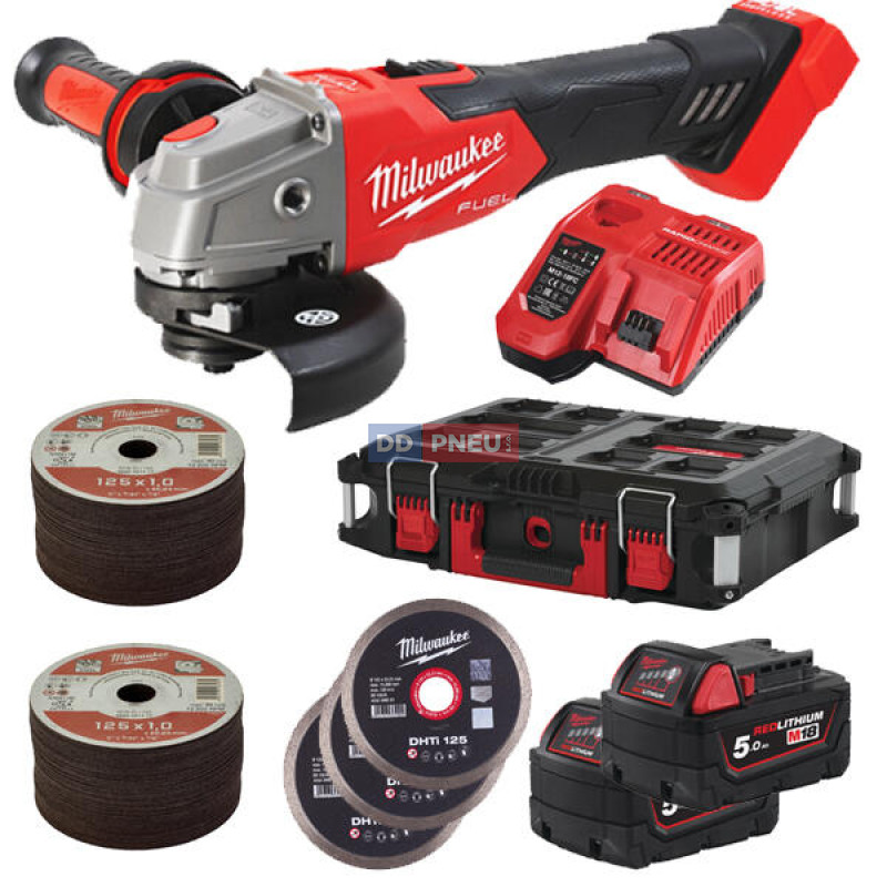 Milwaukee akčná sada náradia M18 FSAG125XB100P-502P