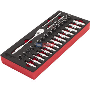 Penová vložka s 3/8" račňou a nástrčnými kľúčmi MILWAUKEE – 32 ks