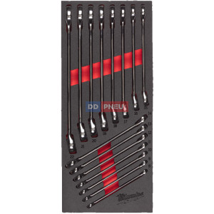 Penová vložka so sadou kombinovaných kľúčov MILWAUKEE – 15 ks