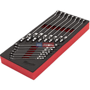 Penová vložka so sadou račňových kľúčov s kĺbovou hlavou MILWAUKEE – 15 ks