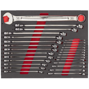 Penová vložka so sadou kombinovaných kľúčov MILWAUKEE – 27 ks