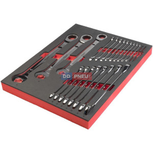 Penová vložka so sadou račňových kombinovaných kľúčov MILWAUKEE – 22 ks