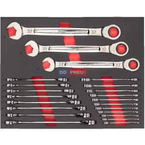 Penová vložka so sadou račňových kombinovaných kľúčov MILWAUKEE – 22 ks