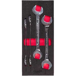 Penová vložka so sadou obojstranných vidlicových kľúčov MILWAUKEE – 4 ks