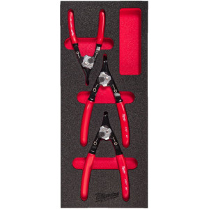 Penová vložka so sadou klieští na poistné krúžky MILWAUKEE – 4ks