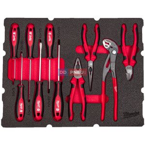 Penová vložka MILWAUKEE PACKOUT™ so sadou skrutkovačov a klieští – 10 ks