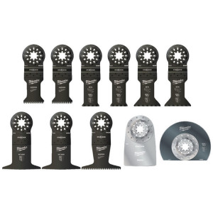 Súprava univerzálnych pílových plátkov MILWAUKEE pre multifunkčné náradie – 11 kusov