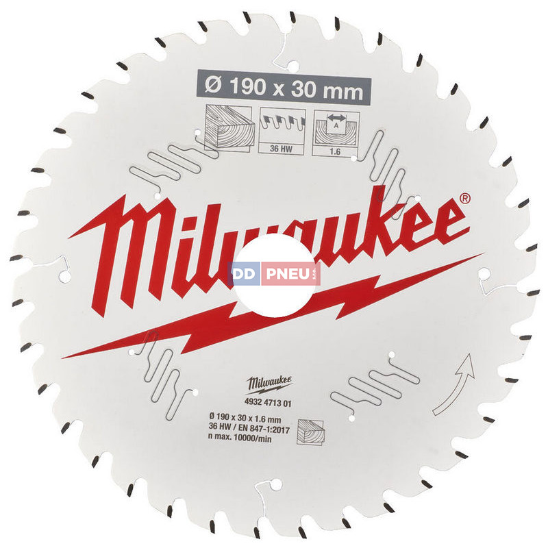 Pílový kotúč MILWAUKEE na drevo 190x30 – 36 zubov