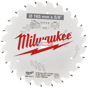 Pílový kotúč MILWAUKEE na drevo 165x16 – 24 zubov