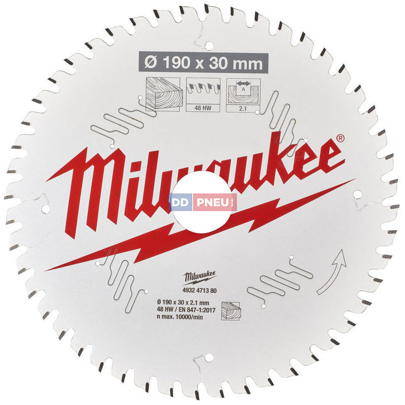 Pílový kotúč MILWAUKEE na drevo 190x30 – 48 zubov