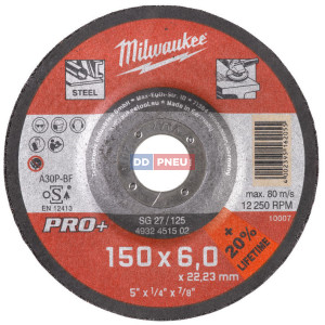 MILWAUKEE brúsny kotúč na kov PRO+ SG 27/150 MILWAUKEE brúsny kotúč na kov PRO+ SG 27/150