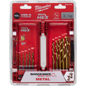 Sada vrtákov do kovu MILWAUKEE RED HEX HSS-G TiN – 10 ks Sada vrtákov do kovu MILWAUKEE RED HEX HSS-G TiN – 10 ks