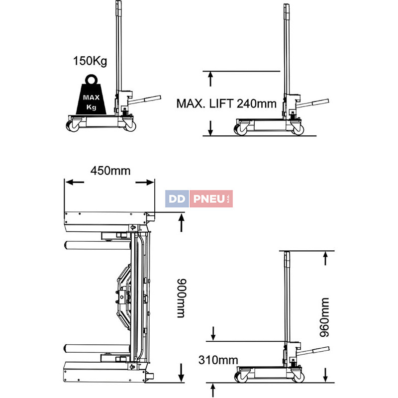 Pojazdný vozík pre pneumatiky – WINNTEC Y471106 SAFERGO