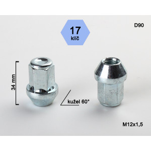 Matice M12x1,50x34 kužeľ zatvorená – klúč 17