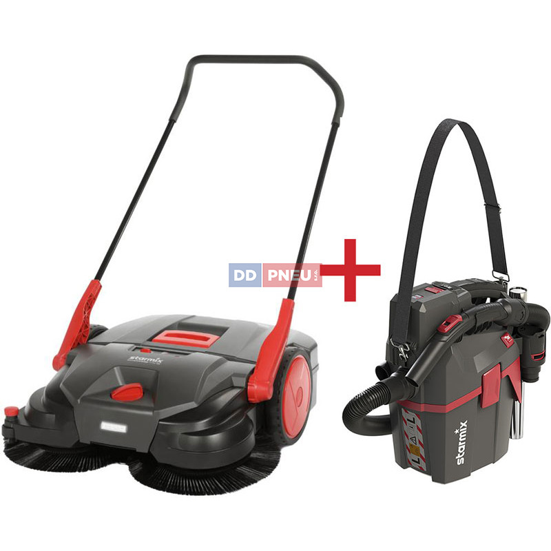 Starmix PROMO - zametací stroj DUROSWEEP 77 PRO 18V + Mokro-suchý vysávač SMART L 18V