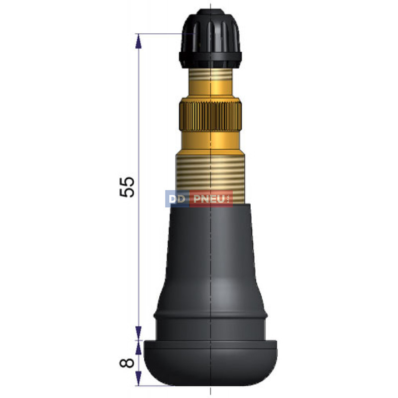Pryžový vodný bezdušový ventil TR 618– diera 16mm