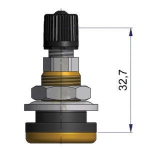 Krátky kovový vodný bezdušový ventil – diera 16mm Krátky kovový vodný bezdušový ventil – diera 16mm