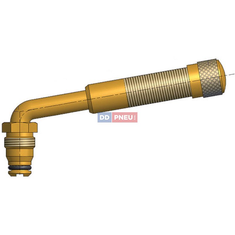 TRJ650 bezdušový ventil EM – 1x zahnutý, A 27mm, B 80mm, uhol 100°