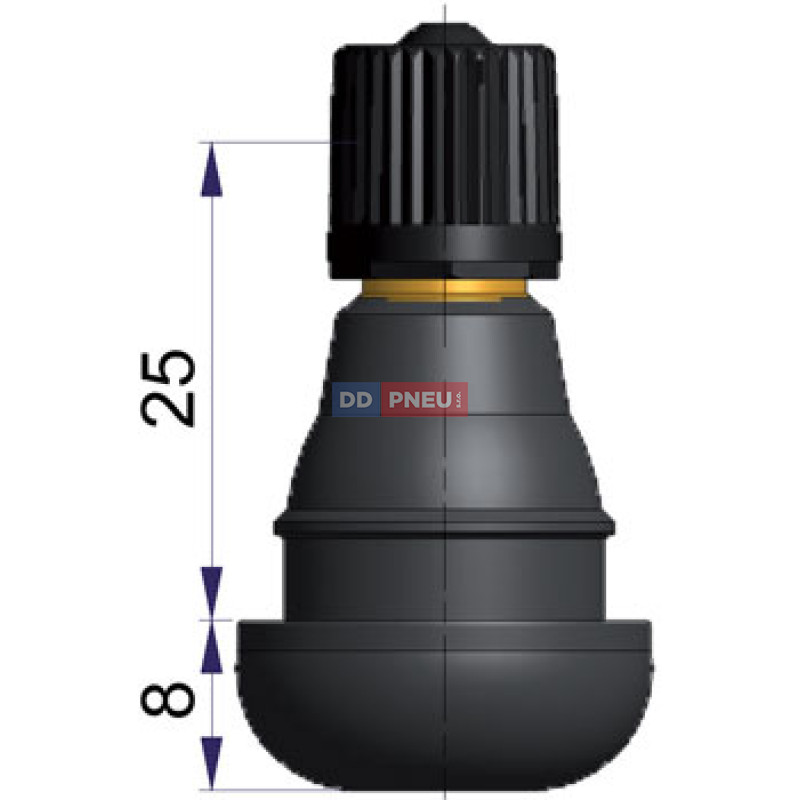 TR 412 – bezdušový moto ventil Schrader, dĺžka 25mm