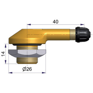 Bezdušový ventil typ Sephie – 1x zahnutý, diera 16mm, dĺžka 40mm, závit 14mm Bezdušový ventil typ Sephie – 1x zahnutý, diera 16mm, dĺžka 40mm, závit 14mm