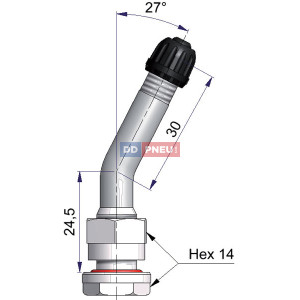 Bezdušový ventil 60 MS-00N Alcoa  zahnutý – pre nákladné ALU disky Bezdušový ventil 60 MS-00N Alcoa  zahnutý – pre nákladné ALU disky