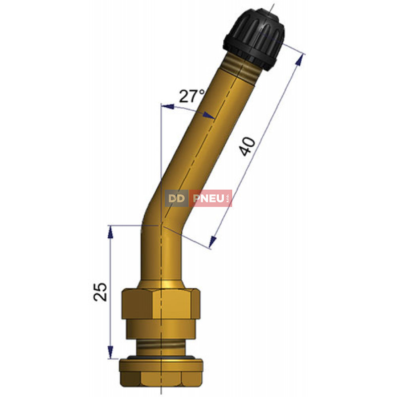 Bezdušový ventil V528 – diera 9,7mm, dĺžka 65mm
