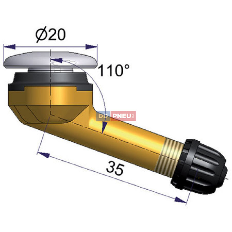 Bezdušový ventil Scania – diera 16mm