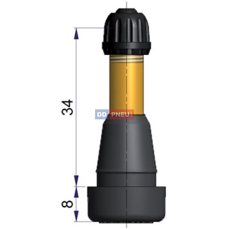 Bezdušový ventil pre dodávky Schrader – dĺžka 35mm