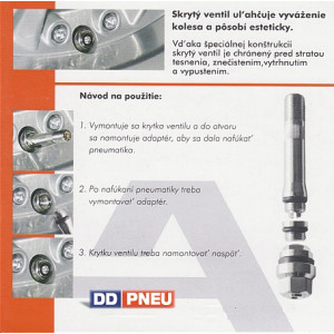 Skryté dymové ventily pre čierne ALU disky – sada 4 ks