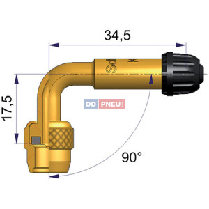Kovové predĺženie ventilu zahnuté 90° Kovové predĺženie ventilu zahnuté 90°