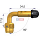 Kovové predĺženie ventilu zahnuté 90°