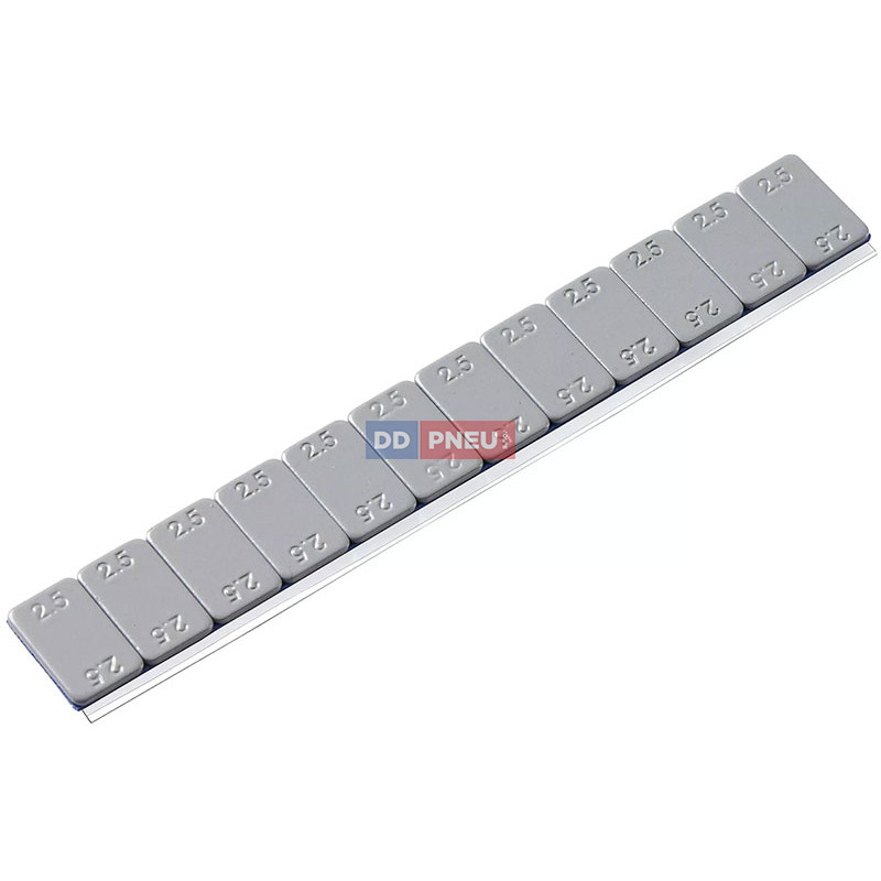 Supernízke šedé poplastované samolepiace závažie 12x2,5g