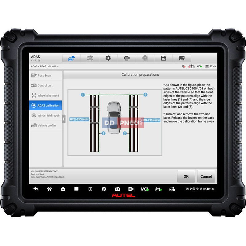 Automatická kalibrácia ADAS Autel MaxiSYS IA1000 FULL KIT PLUS s digitálnymi terčmi