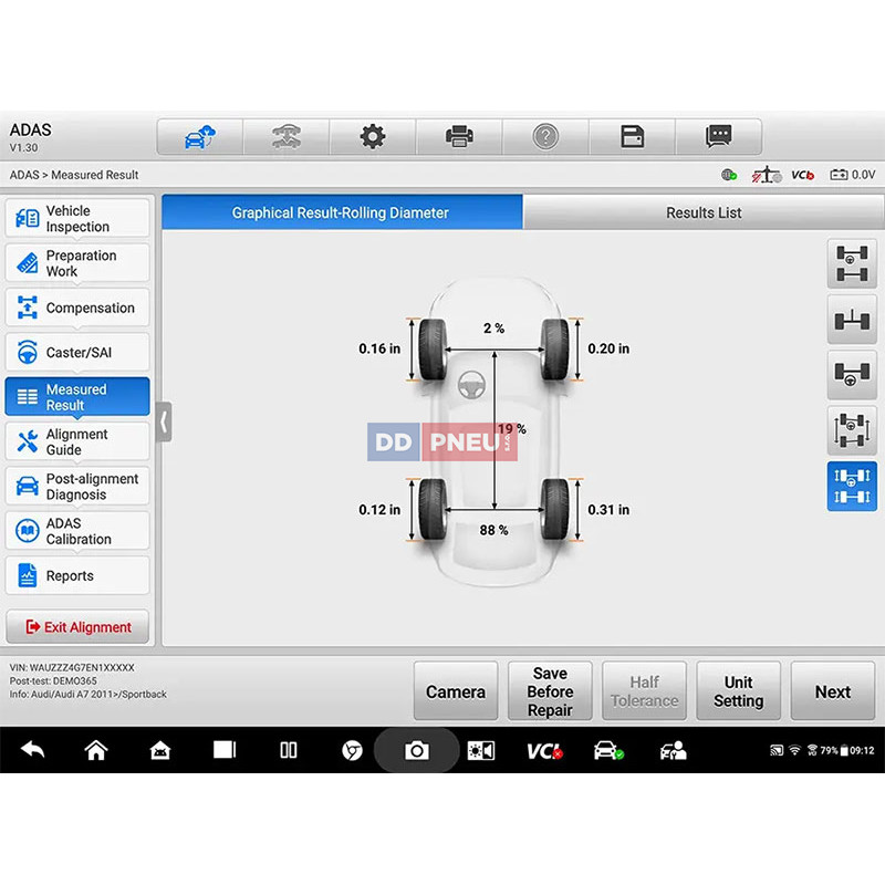 Automatická kalibrácia ADAS Autel MaxiSYS IA900WA FULL KIT PLUS – uchytenie na disk