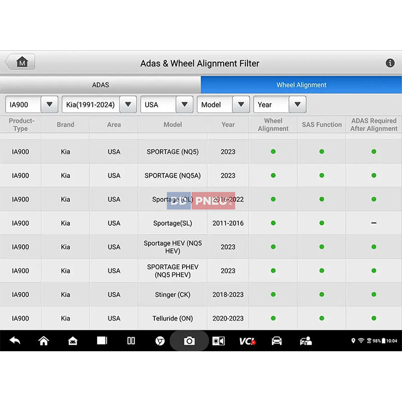 Automatická kalibrácia ADAS Autel MaxiSYS IA900WA FULL KIT PLUS – uchytenie na disk