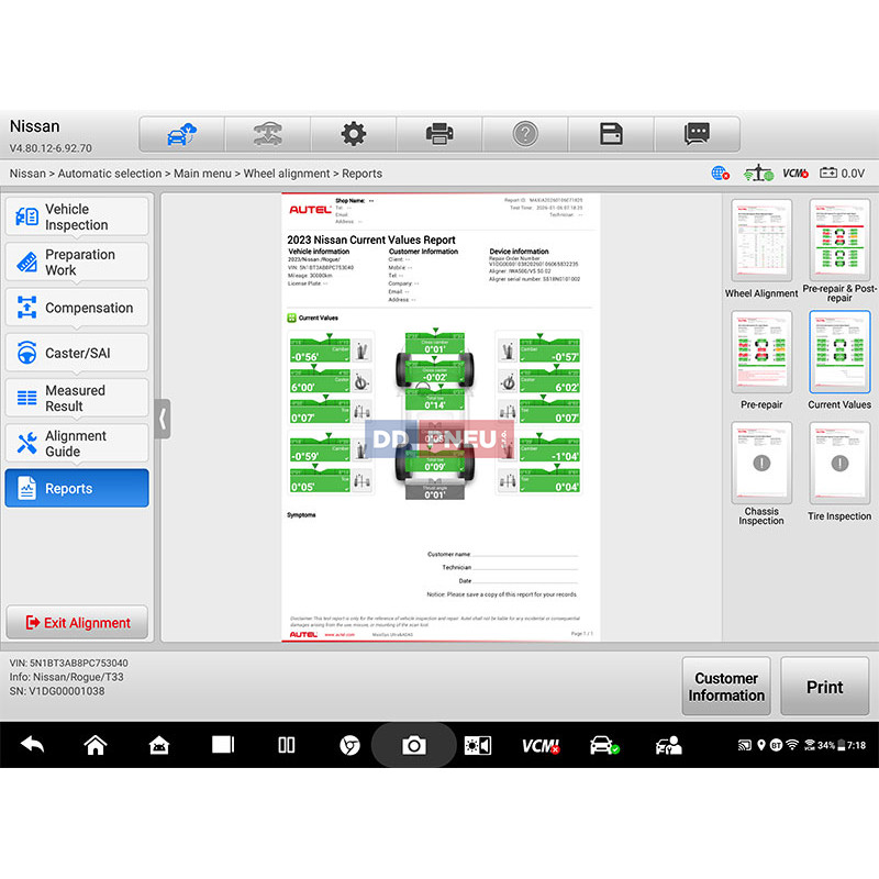 3D Geometria kolies Autel MaxiAlign IWA500