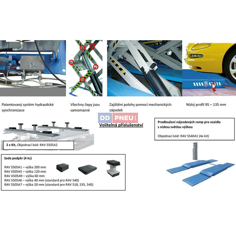 Nožnicový zdvihák RAVAGLIOLI – elektrohydraulický, nosnosť 3000kg - 4000kg