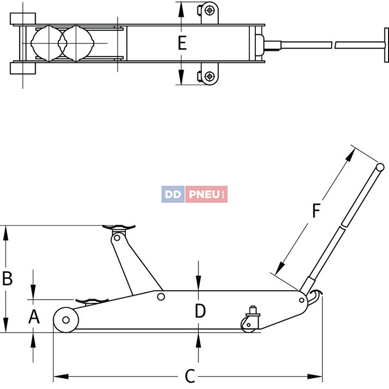 Pojazdný AGRO pneumaticko-hydraulický zdvihák Compac A10T-HC do 10t