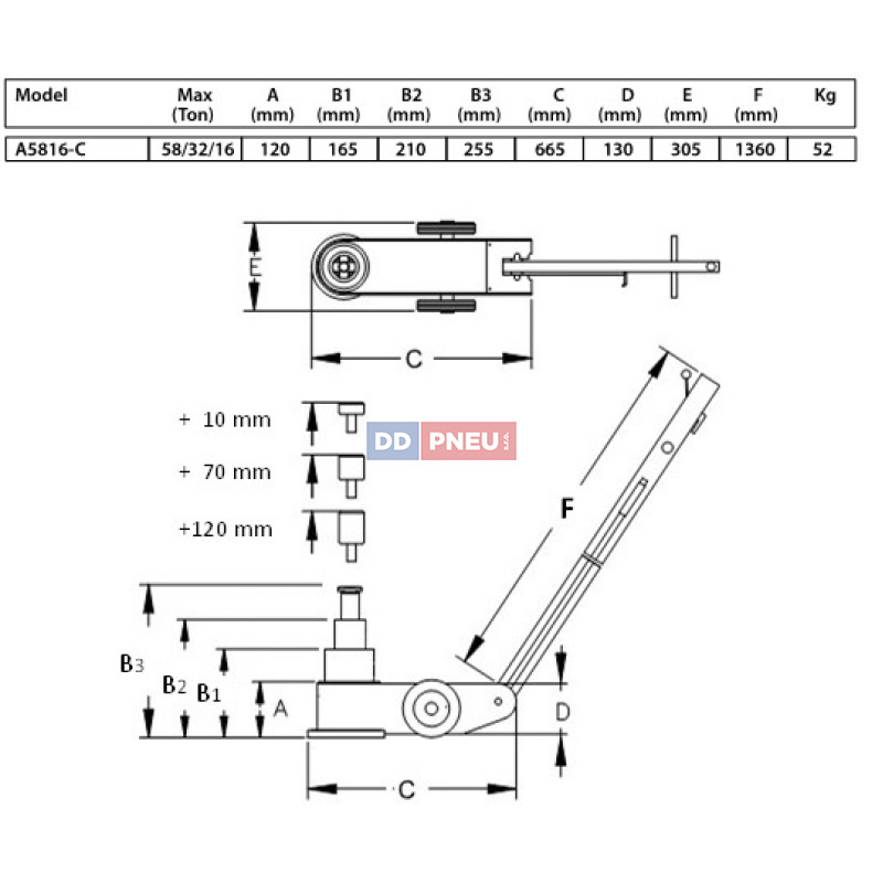 Pojazdný zdvihák Compac A5816-C do 58T