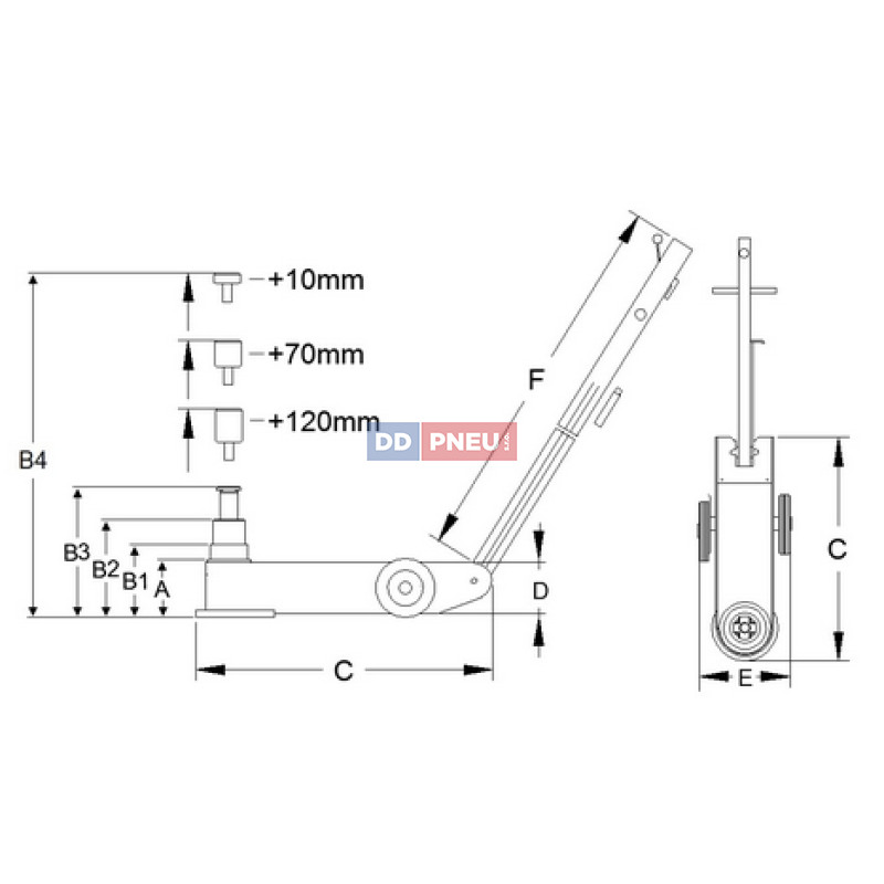 Pojazdný pneumaticko-hydraulický zdvihák Compac A5830-C do 58t