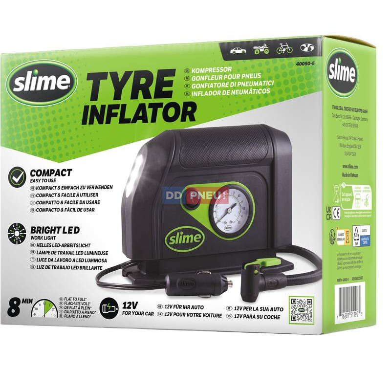 Kompresor 12V Slime s príslušenstvom