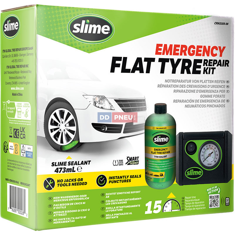 Polo-Automatická opravná sada Slime Emergency Flat Tyre Repair Kit