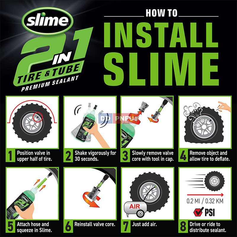 Opravný tmel pre duše a bezdušové pneu 2v1 SLIME – 946ml