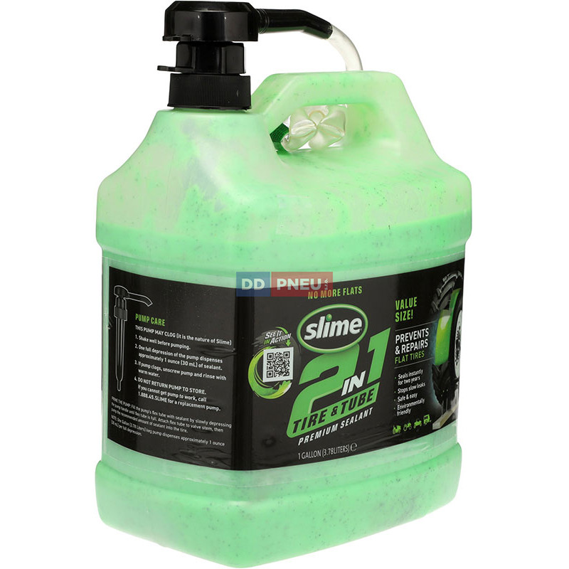 Opravný tmel pre duše a bezdušové pneu 2v1 SLIME 3,8L – vrátane pumpy